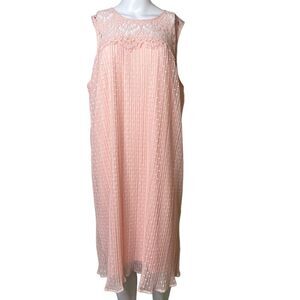 Lane Bryant Lace & Dotted Sleeveless Dress Pink Size 18/20